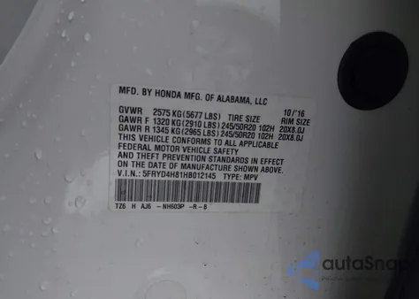 2017 Acura Mdx Advance Package из США, поврежденный, VIN 5FRYD4H81HB012145